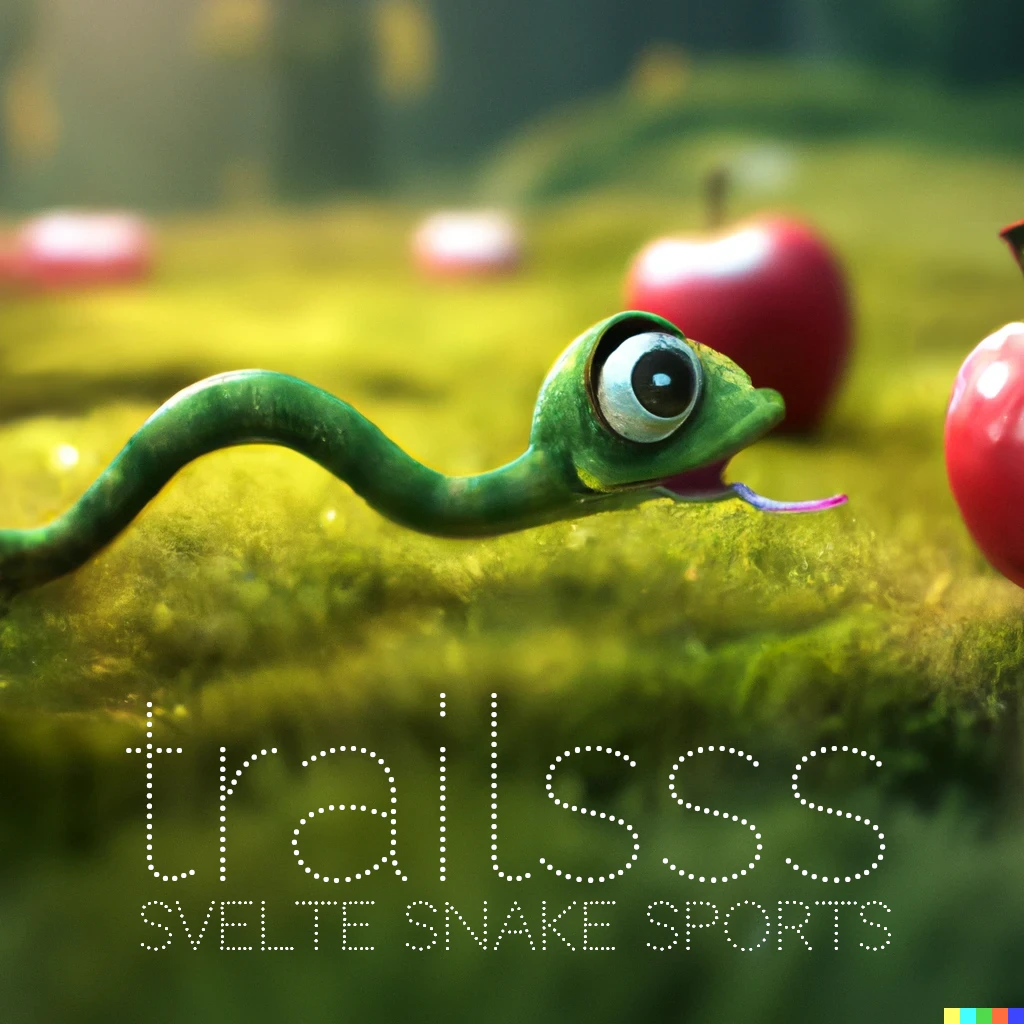 logo for svelte snake sports: trailsss